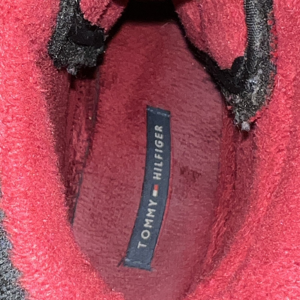 Tommy Hilfiger Buffalo Plaid Duck Rain Water Boots 8 Red Black Holiday Christmas - Picture 7 of 11